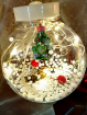 Новогодняя гирлянда штора, Шарики с игрушкой Елочка внутри, 3 метра, 8 шаров, цвет: белый