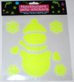Лист с силиконовыми наклейками 3D 20х20см Снеговик. Светятся купить в Москве