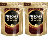 Кофе растворимый Nescafe Gold c добавлением молотого 500 г м/у 2 штуки купить в Москве