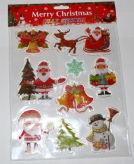 Лист с силиконовыми наклейками 3D 29х25см Дедушка мороз и новогодний колокольчик купить в Москве
