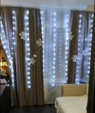 Новогодняя гирлянда штора/интерьерная 3х2 метра, шарики белые текстура роса купить в Москве