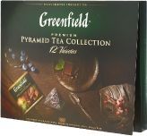 Набор 12 видов листового чая и чайного напитка Гринфилд в пакетиках-пирамидках купить в Москве