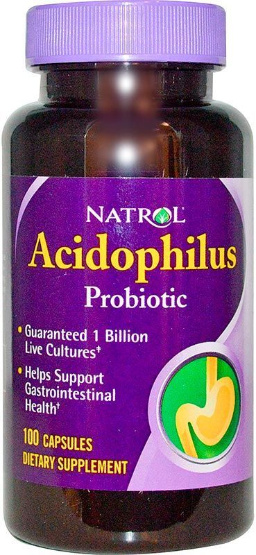Natrol Acidophilus 100 мг 100 капсул. 